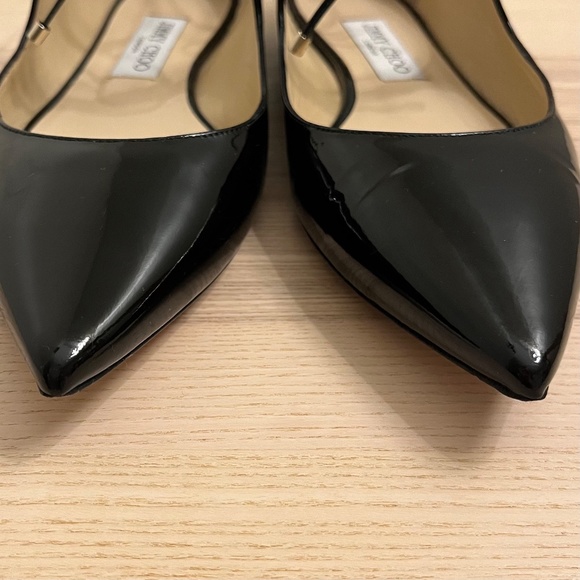 Jimmy Choo⎜Sage Double Bow Patent Leather Flats⎜Black - Picture 7 of 16